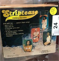 1977 Striptease Glasses in Box