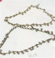 2 Bell Style Short Necklaces 13" Long