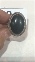Fashion Ring w/ Large Black Stone sz 8