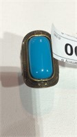 Fashion Ring w/ Large Blue Stone sz 9