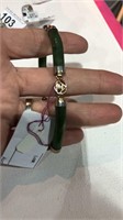 Green Jade and 14k GP Fittings Bracelet