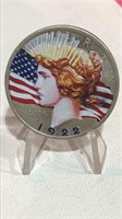 1922 P Peace Silver $1 Dollar Coin Colorized