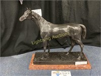 BRONZE STATUETTE OF THROUGHBRED RACE HORSE
