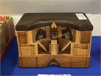 ARTIST MADE MIXED WOOD BUILDING STORAGE BOX