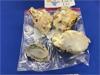 FOUR ASSORTED GEODES
