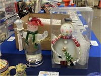 TWO SNOWMAN HOLIDAY DECORATIONS