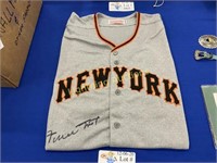 WILLIE MAYS AUTOGRAPHED NEW YORK GIANTS JERSEY