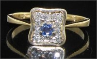 14kt Gold Natural Tanzanite & Diamond Ring