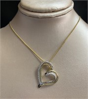 Natural 1/4 ct Diamond Heart Necklace