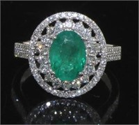 14kt Gold 2.07 ct Emerald & Diamond Ring