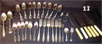 34 PCES OF ASSORTED SILVER PLATE FLATWARE