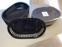 NEW 11''x7''x 11 1/2'' Black Plastic Food Basket