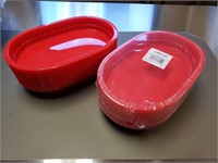 NEW 11''x7''x 1 1/2'' Red Plastic Food Baskets