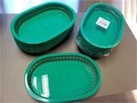 NEW 11''x7''x 1 1/2'' Green Plastic Food Baskets
