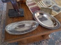 2pc Oval Silverplated Trays