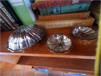 3pc Clam Shell Silverplated, Large Opens