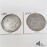 1882 & 1884 Morgan Silver Dollar