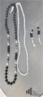 Swarovski Crystal & Black Onyx Necklaces & Earring