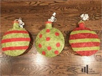 3 Red & Green Plug In Ornaments