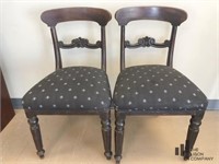 2 Accent Chairs with Fluted Legs