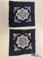 2 Iranian Hand Embroidered Cloth Panels