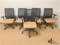 Set Of Five Steel Case Office Chairs