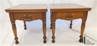Solid Wood Matching End Tables with Walnut Finish