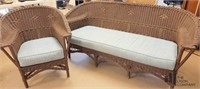 Wicker Type Couch and Chair