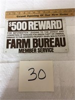 Metal Farm Bureau Sign