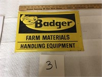 Metal Badger Farm Materials Sign