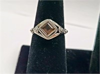 Sterling Silver Smoky Quartz Filigree Ring SJC