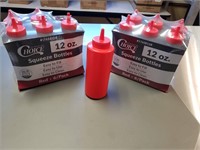 NEW 12 oz. Red Squeeze Bottles x 12