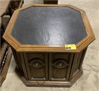 Octagonal stereo cabinet measures approximately
