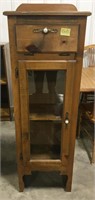 Wooden tall medicinal cabinet measures 55x18x11