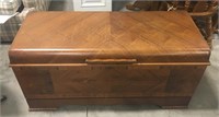 Wooden chest measuring 46x19x24 “locked
