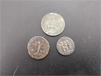 3 ancient coins