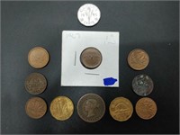 canada 5 cent and 1 cent coins
