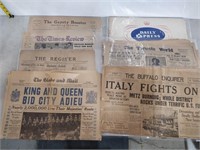 lot of vintage newspapers