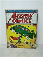 Action comics tin sign