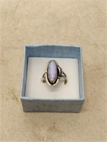 vintage sterling silver opal ring in box