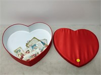 old valentine items in heart box
