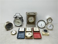 box of clocks and clock parts