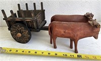 Carved oxen and cart