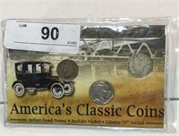 America's Classic Coins 3 Coins on Card Stock w/