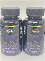 New (2) Elderberry Gummies with Zinc, Sambucus