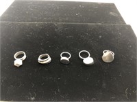 Lot of 5 Metal Rings
