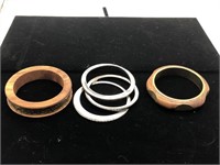 Lot of Wood, Brass and Metal Bangles