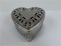 FILGRESS CRYSTAL HEART JEWELLERY BOX