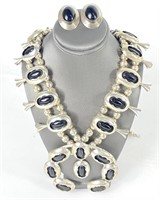 Kathleen Chavez Navajo Squash Blossom Necklace