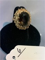 14 karat Gold Nest Ring with Smoky Topaz Gem